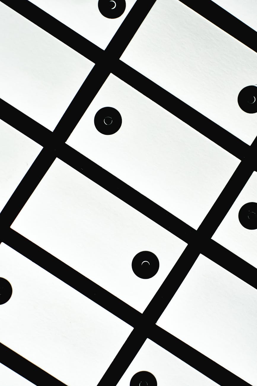 photo of tags with black circles